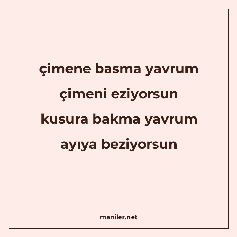 çimene basma yavrum çimeni eziyorsun kusura bakma yavrum ayı manisi görseli