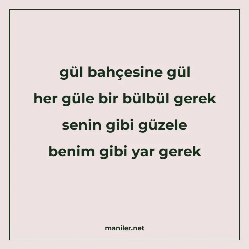 gül bahçesine gül her güle bir bülbül gerek senin gibi güzel manisi görseli