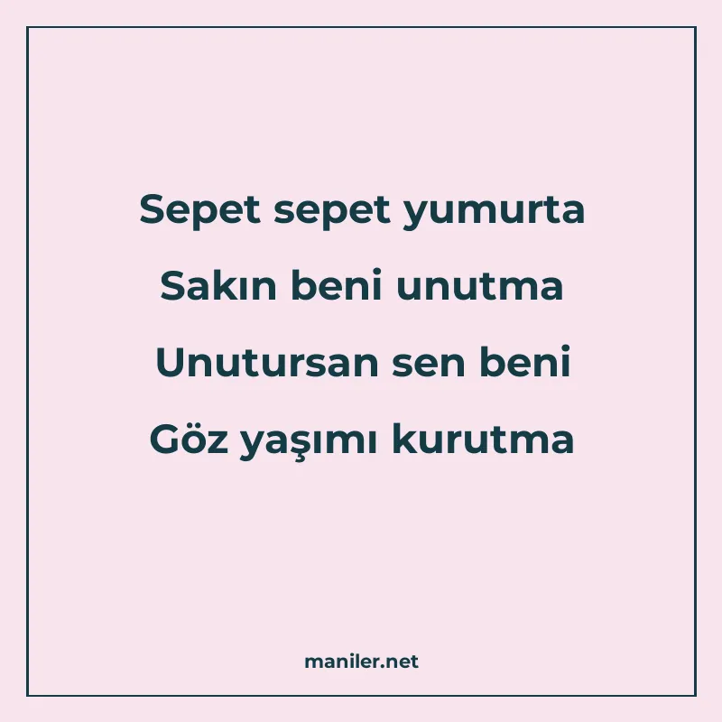 Sepet sepet yumurta Sakın beni unutma Unutursan sen beni Göz manisi görseli