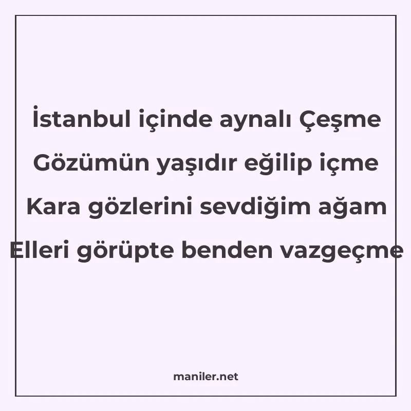 İstanbul içinde aynalı Çeşme Gözümün yaşıdır eğilip içme Kar manisi görseli