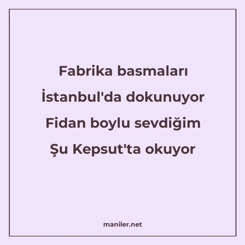 Fabrika basmaları İstanbul'da dokunuyor Fidan boylu sevdiğim manisi görseli