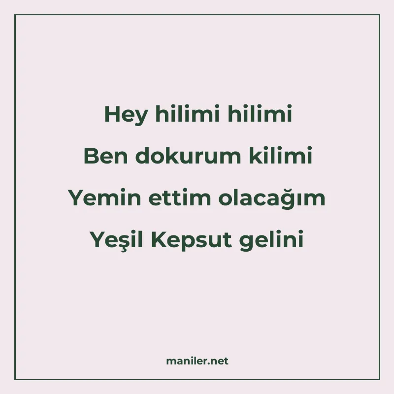 Hey hilimi hilimi Ben dokurum kilimi Yemin ettim olacağım Ye manisi görseli