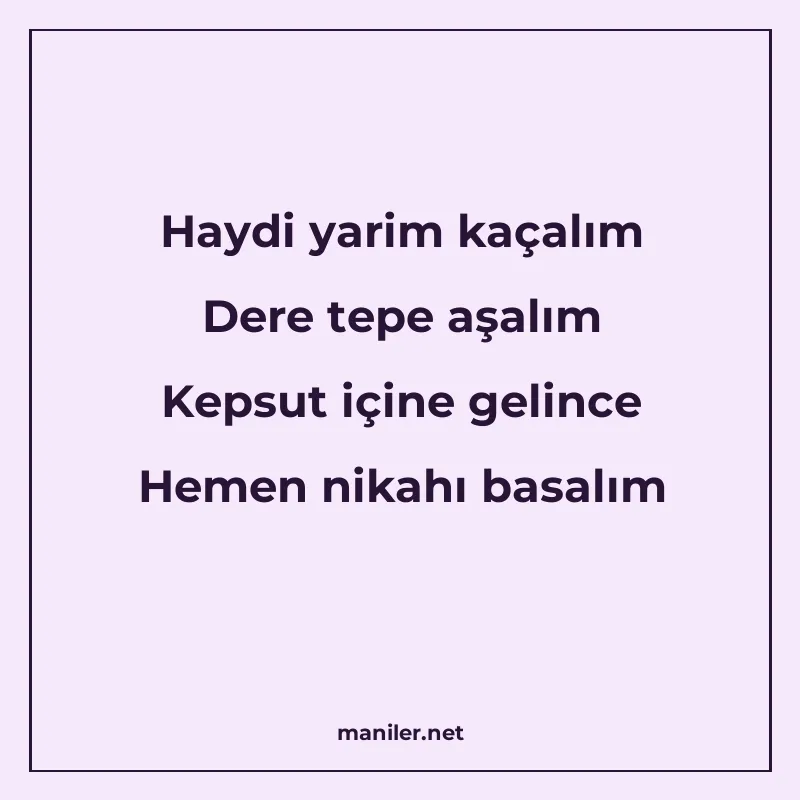 Haydi yarim kaçalım Dere tepe aşalım Kepsut içine gelince He manisi görseli