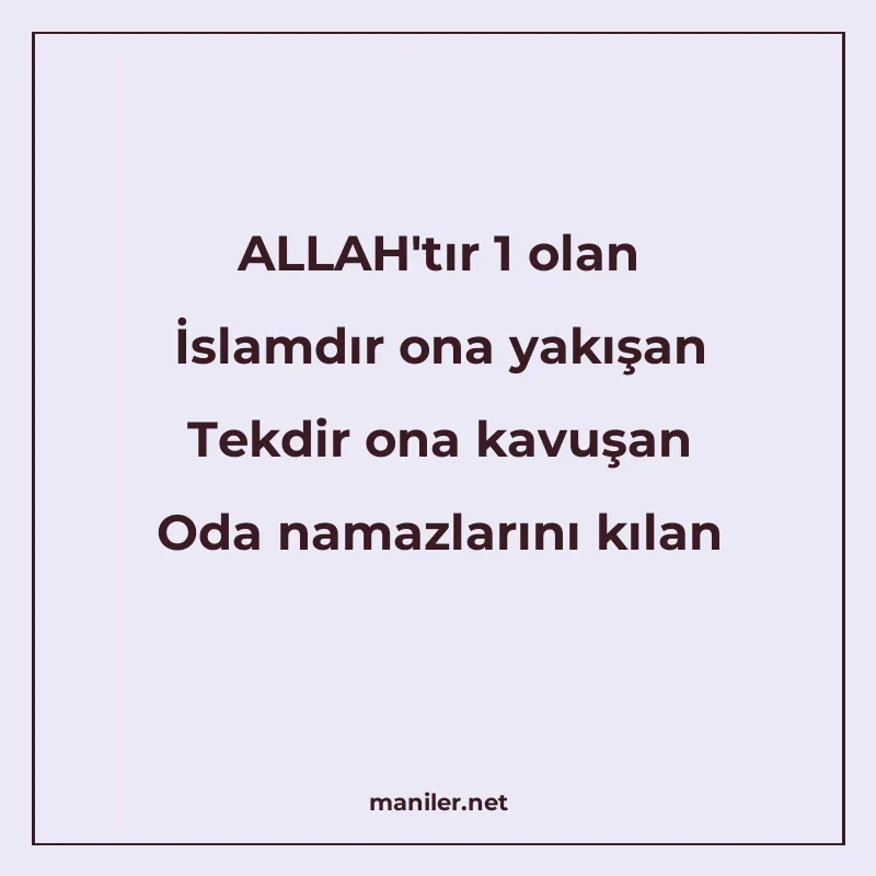 ALLAH'tır 1 olan İslamdır ona yakışan Tekdir ona kavuşan Oda manisi görseli