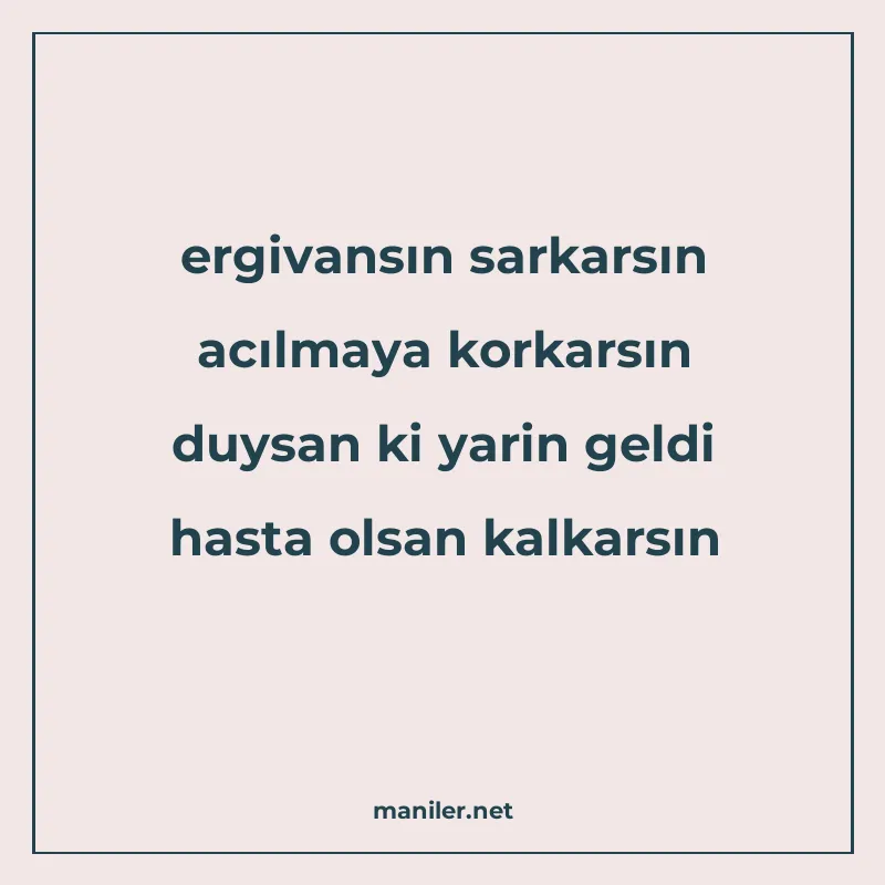 ergivansın sarkarsın acılmaya korkarsın duysan ki yarin geld manisi görseli
