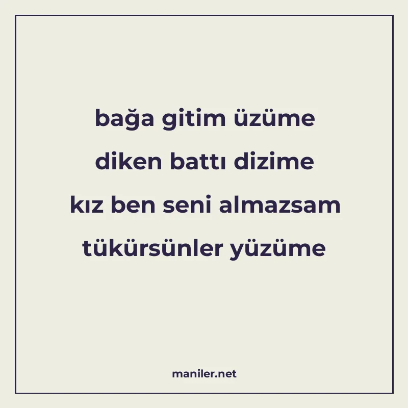 bağa gitim üzüme diken battı dizime kız ben seni almazsam tü manisi görseli