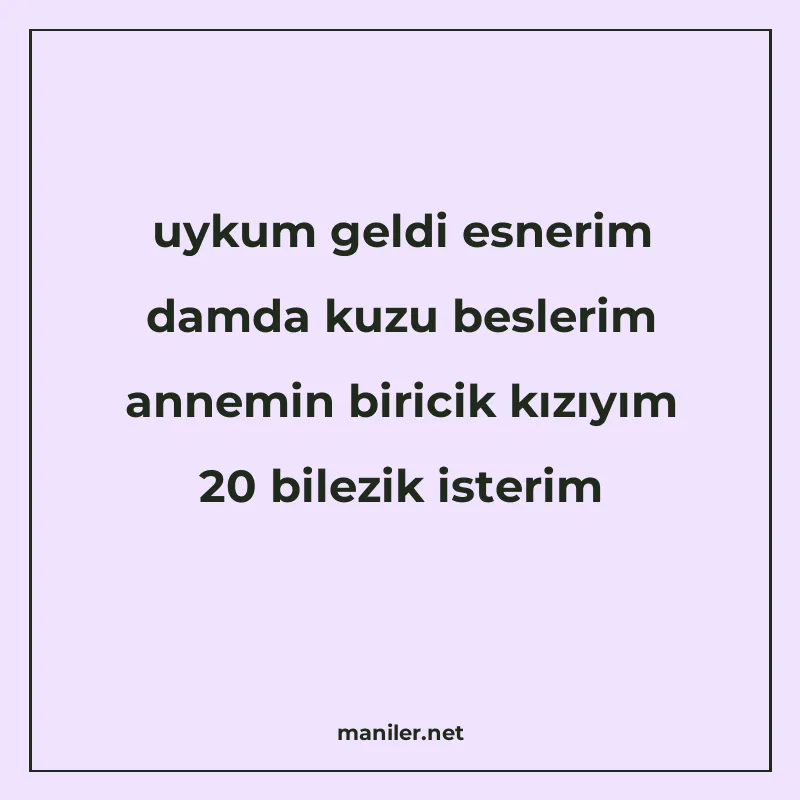 uykum geldi esnerim damda kuzu beslerim annemin biricik kızı manisi görseli