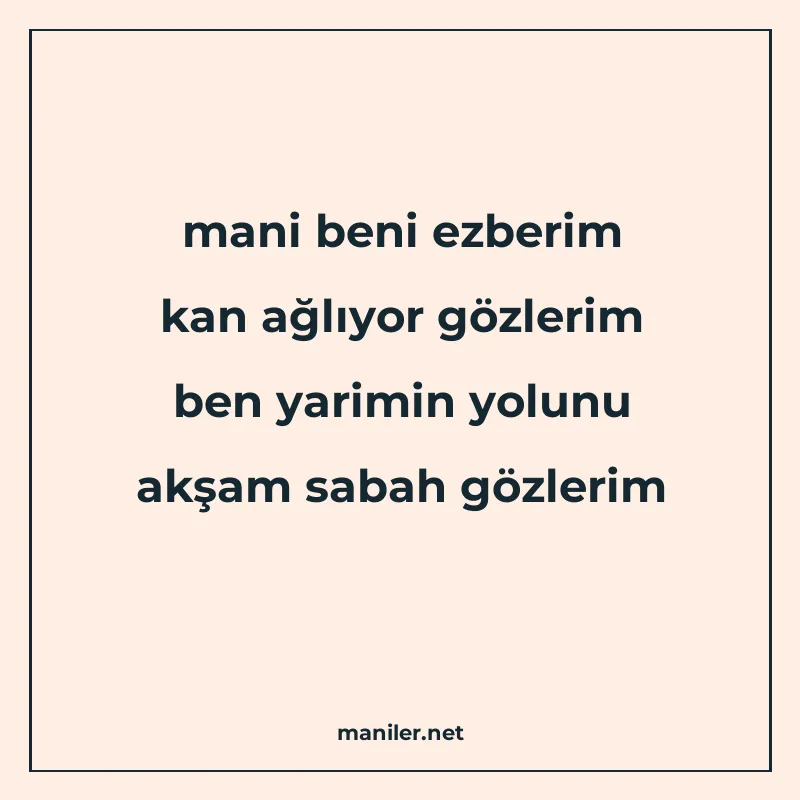 mani beni ezberim kan ağlıyor gözlerim ben yarimin yolunu ak manisi görseli