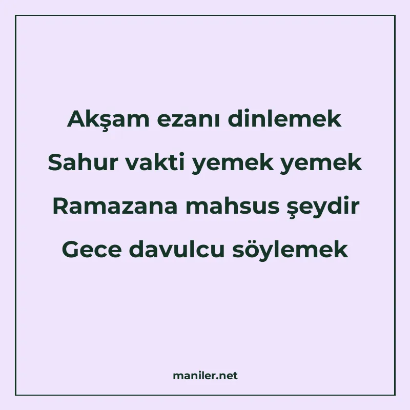 Akşam ezanı dinlemek Sahur vakti yemek yemek Ramazana mahsus manisi görseli