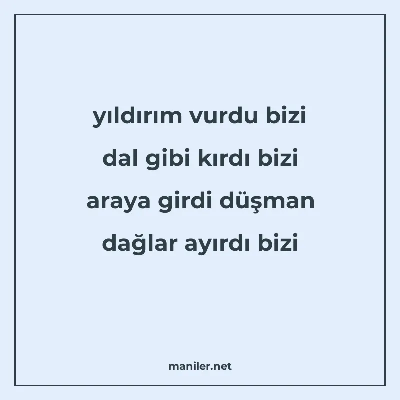 yıldırım vurdu bizi dal gibi kırdı bizi araya girdi düşman d manisi görseli
