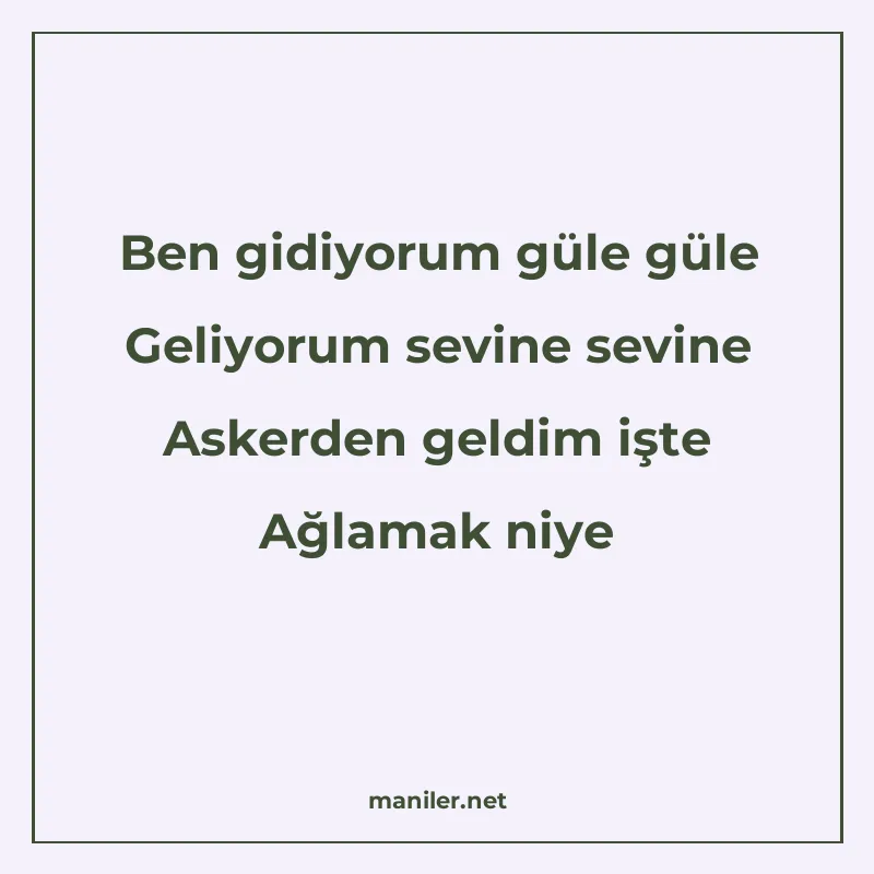 Ben gidiyorum güle güle Geliyorum sevine sevine Askerden gel manisi görseli