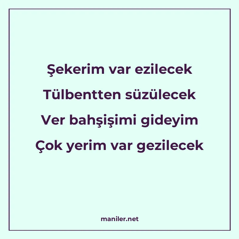 Şekerim var ezilecek Tülbentten süzülecek Ver bahşişimi gide manisi görseli
