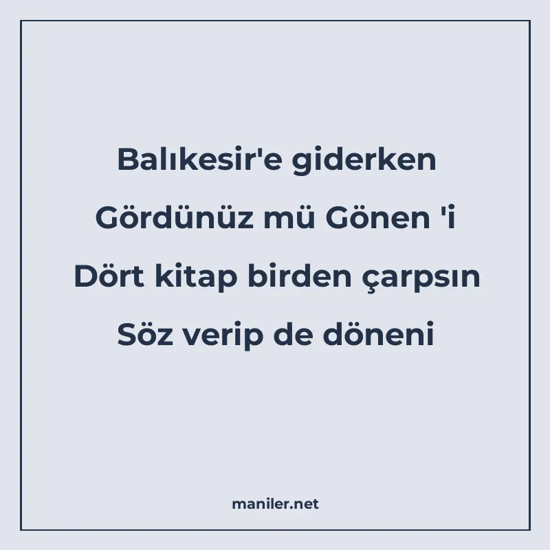 Balıkesir'e giderken Gördünüz mü Gönen 'i Dört kit manisi görseli