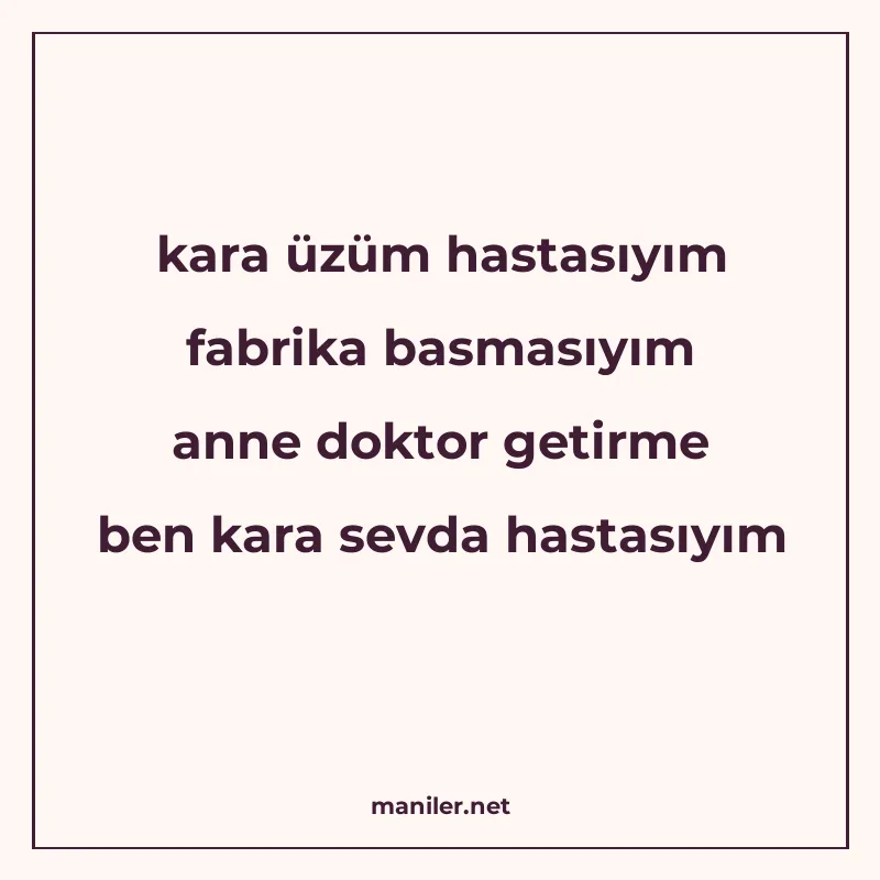 kara üzüm hastasıyım fabrika basmasıyım anne doktor getirme manisi görseli