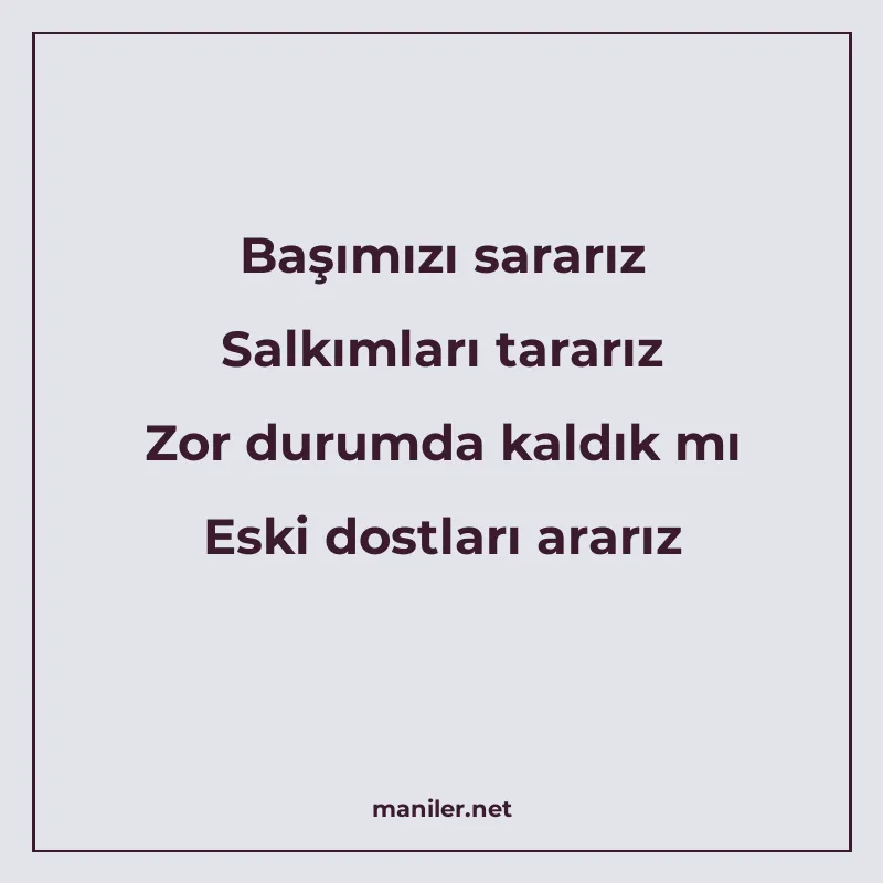 Başımızı sararız Salkımları tararız Zor durumda kaldık mı Es manisi görseli