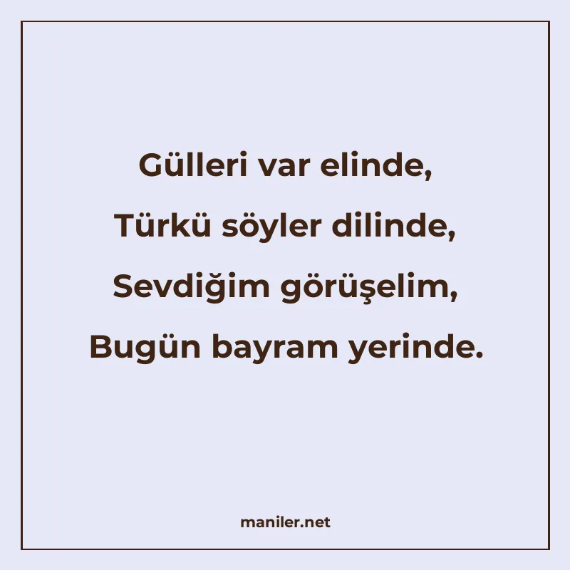 Gülleri var elinde, Türkü söyler dilinde, Sevdiğim görüşelim manisi görseli