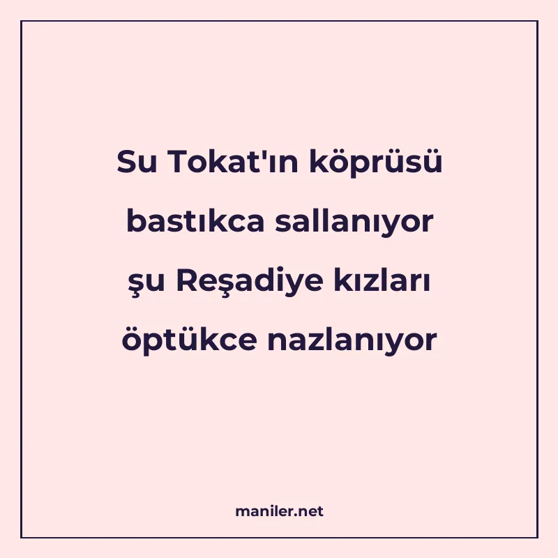 Su Tokat'ın köprüsü bastıkca sallanıyor şu Reşadiye kızları manisi görseli