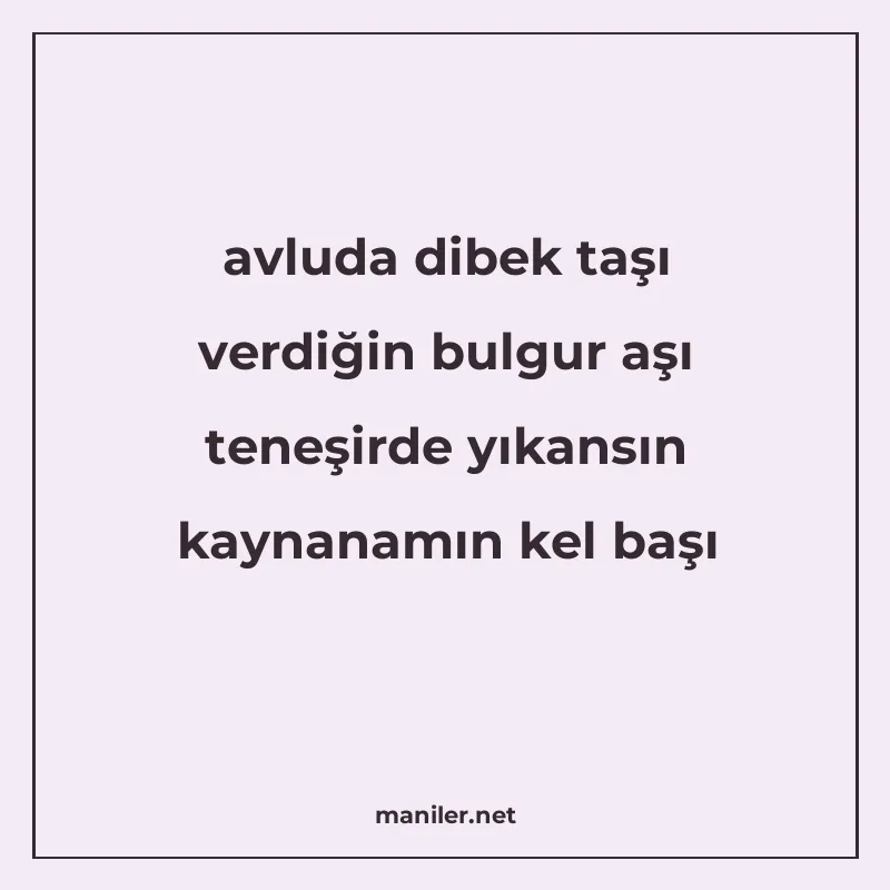 avluda dibek taşı verdiğin bulgur aşı teneşirde yıkansın kay manisi görseli