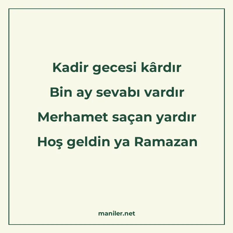 Kadir gecesi kârdır Bin ay sevabı vardır Merhamet saçan yard manisi görseli