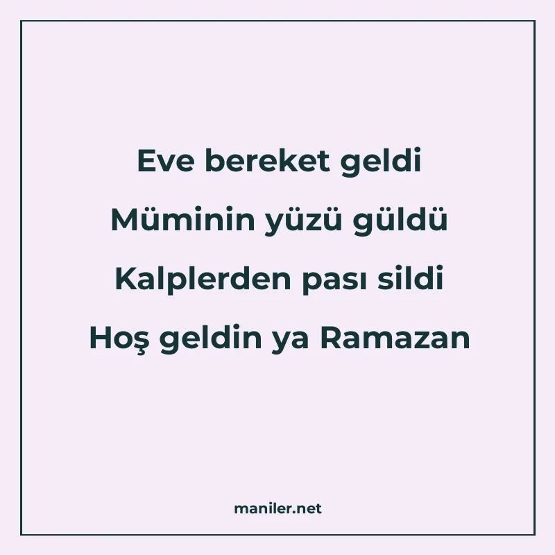 Eve bereket geldi Müminin yüzü güldü Kalplerden pası sildi H