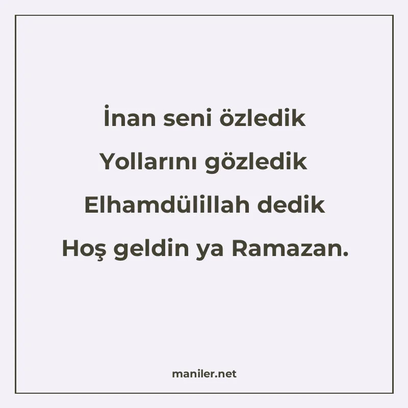İnan seni özledik Yollarını gözledik Elhamdülillah dedik Hoş manisi görseli