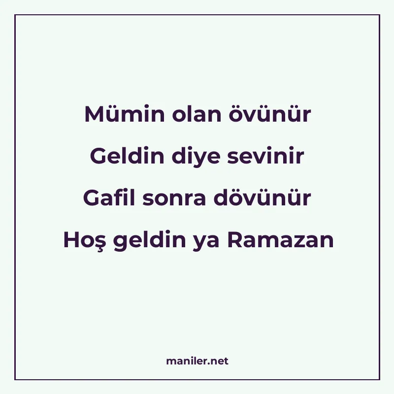 Mümin olan övünür Geldin diye sevinir Gafil sonra dövünür Ho