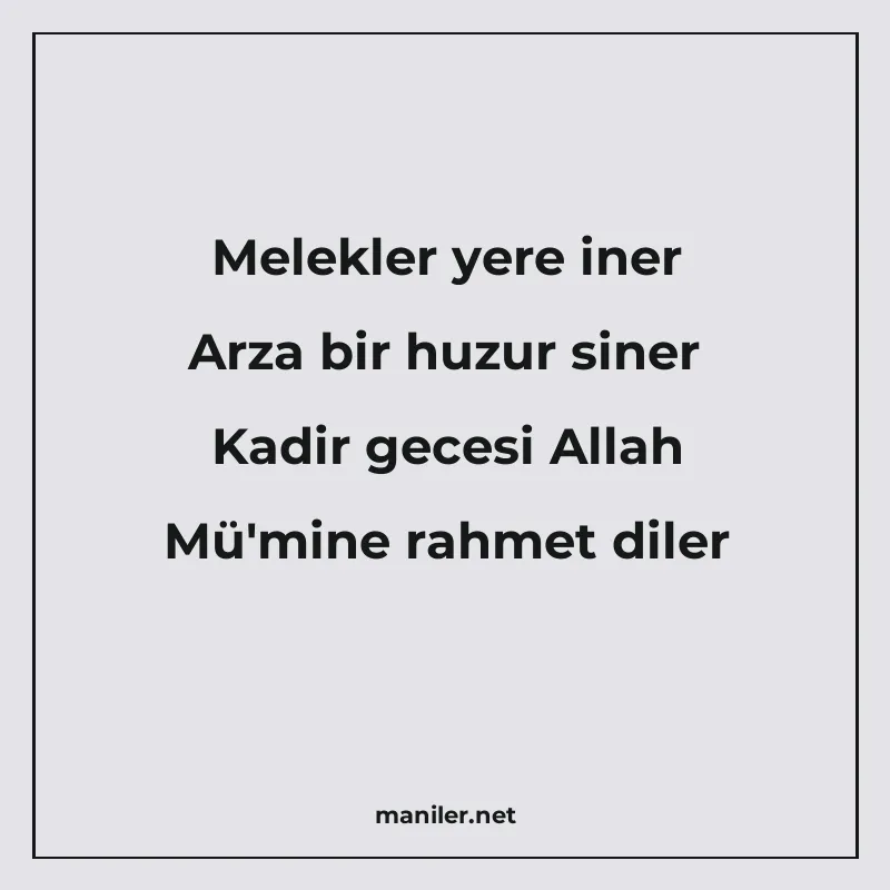 Melekler yere iner Arza bir huzur siner Kadir gecesi Allah M manisi görseli