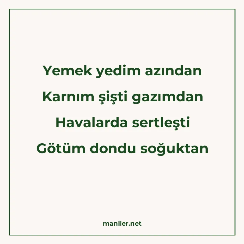 Yemek yedim azından Karnım şişti gazımdan Havalarda sertleşt manisi görseli