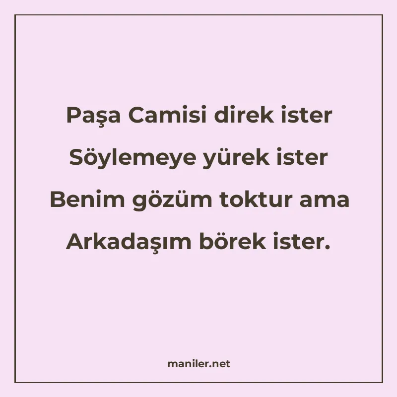 Paşa Camisi direk ister Söylemeye yürek ister Benim gözüm to manisi görseli