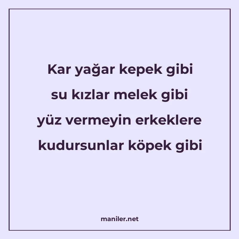 Kar yağar kepek gibi su kızlar melek gibi yüz vermeyin erkek manisi görseli