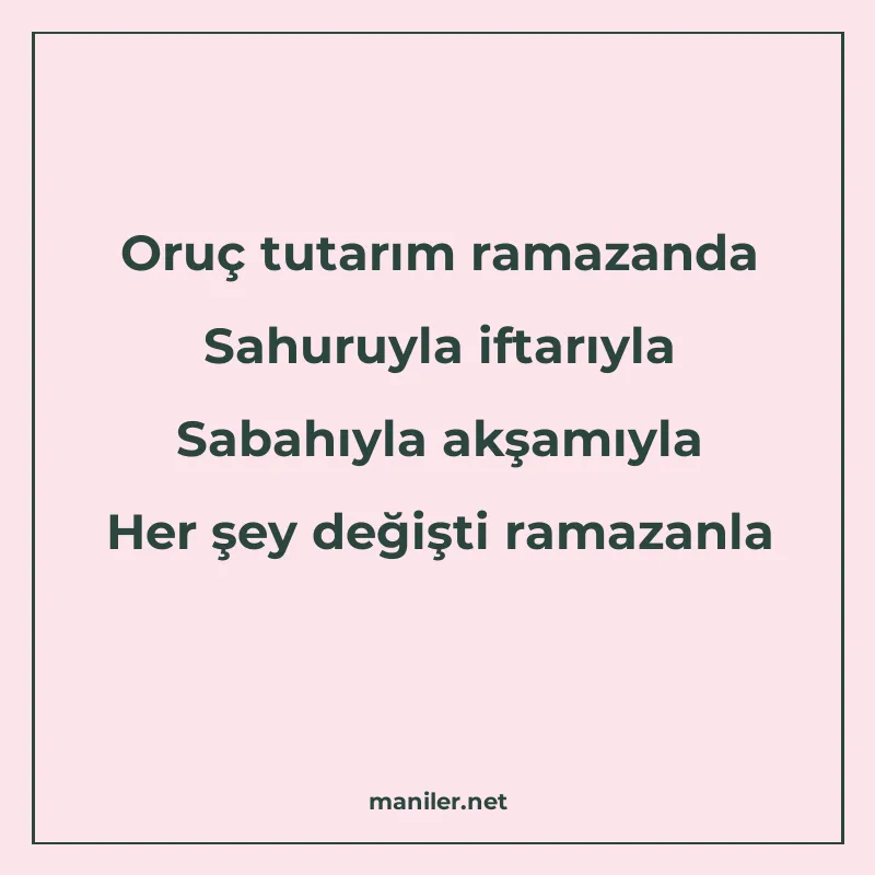 Oruç tutarım ramazanda Sahuruyla iftarıyla Sabahıyla akşamıy manisi görseli