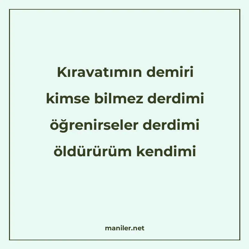 Kıravatımın demiri kimse bilmez derdimi öğrenirseler derdimi manisi görseli