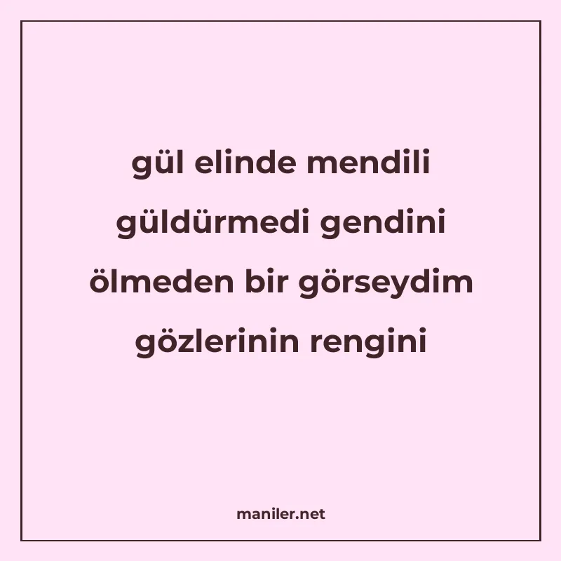 gül elinde mendili güldürmedi gendini ölmeden bir görseydim manisi görseli