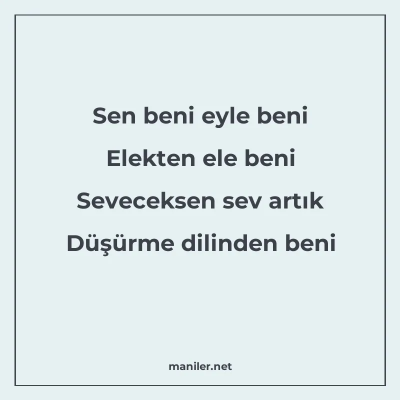 Sen beni eyle beni Elekten ele beni Seveceksen sev artık Düş manisi görseli