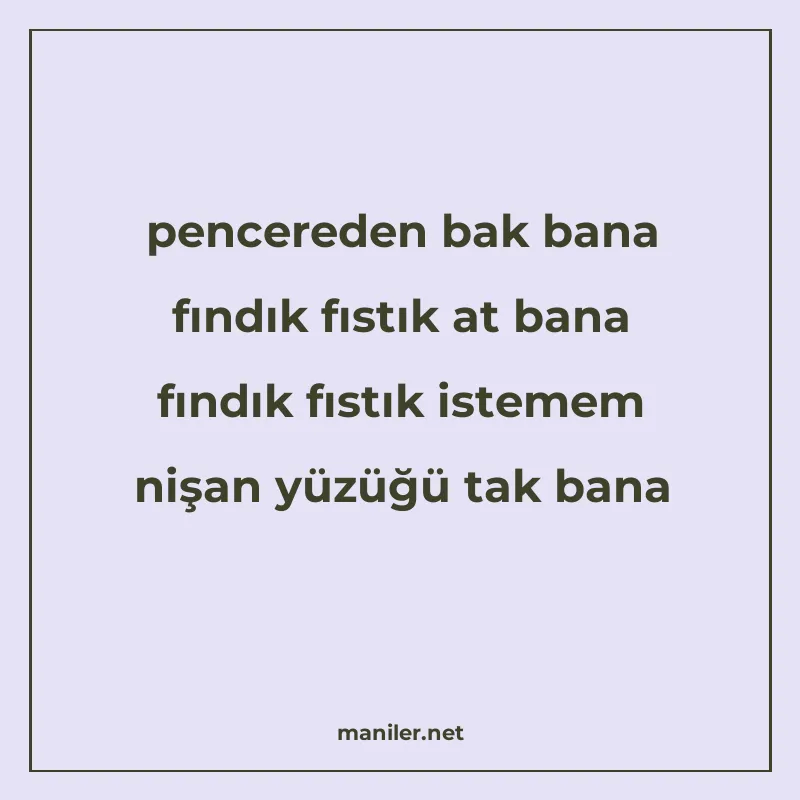 pencereden bak bana fındık fıstık at bana fındık fıstık iste manisi görseli