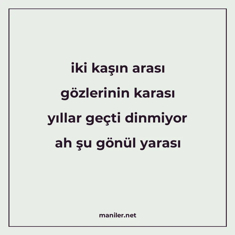 iki kaşın arası gözlerinin karası yıllar geçti dinmiyor ah ş manisi görseli