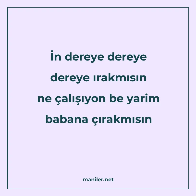 İn dereye dereye dereye ırakmısın ne çalışıyon be yarim baba manisi görseli
