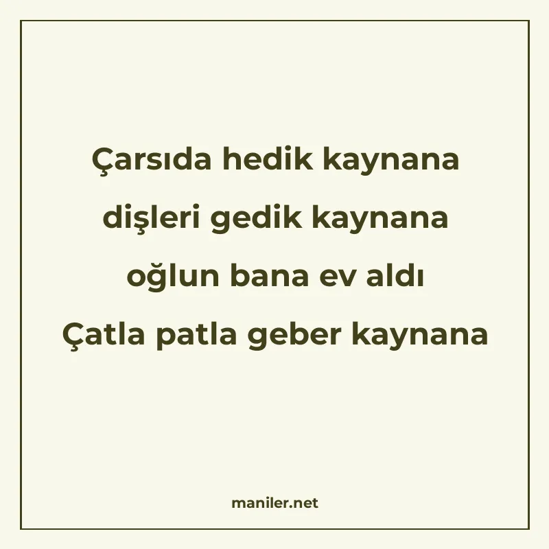 Çarsıda hedik kaynana dişleri gedik kaynana oğlun bana ev al manisi görseli