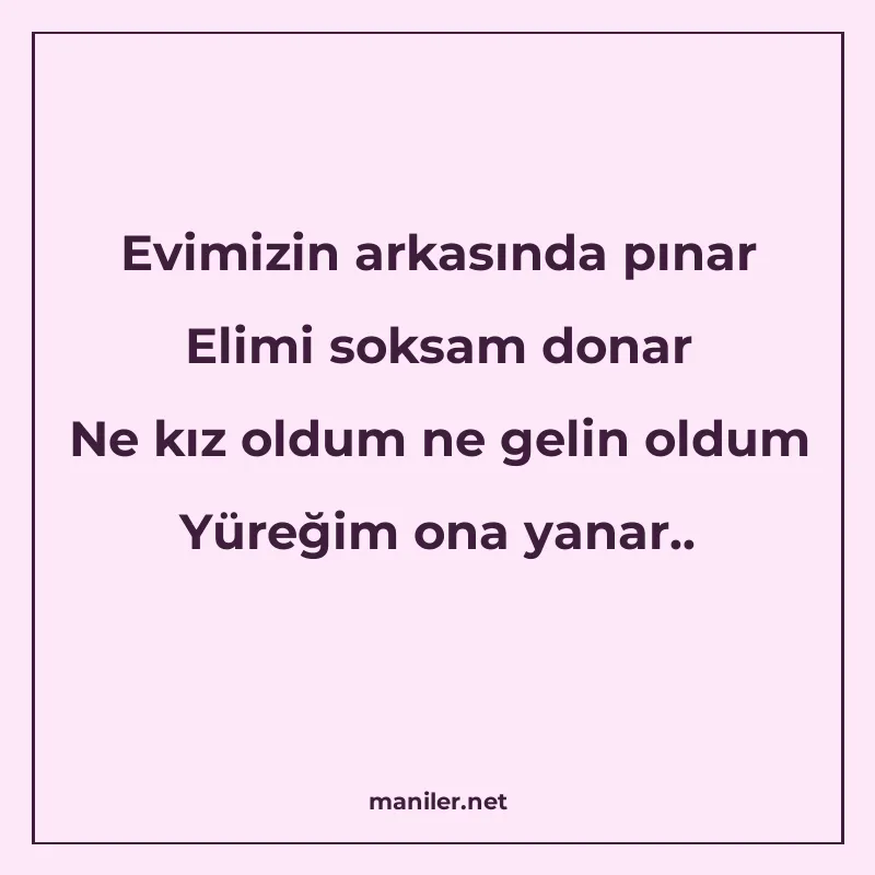 Evimizin arkasında pınar Elimi soksam donar Ne kız oldum ne manisi görseli