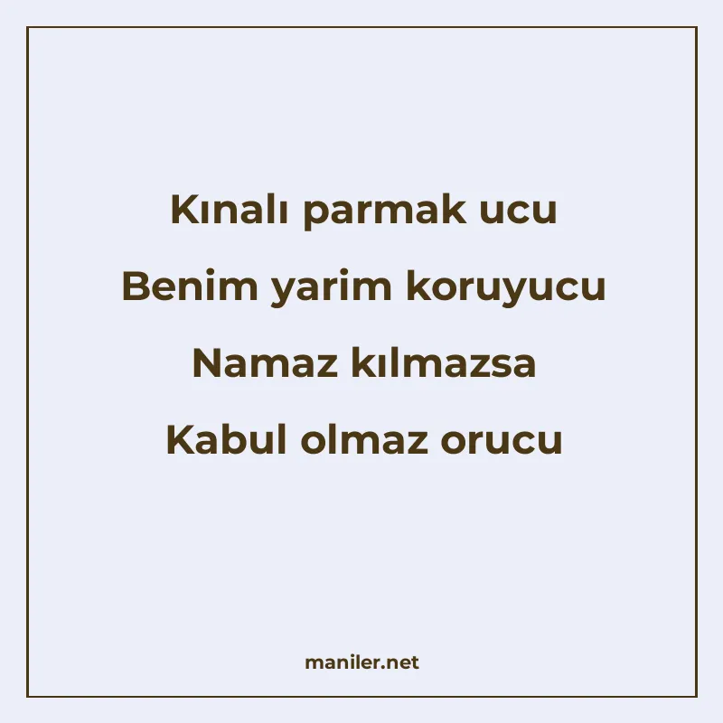 Kınalı parmak ucu Benim yarim koruyucu Namaz kılmazsa Kabul manisi görseli