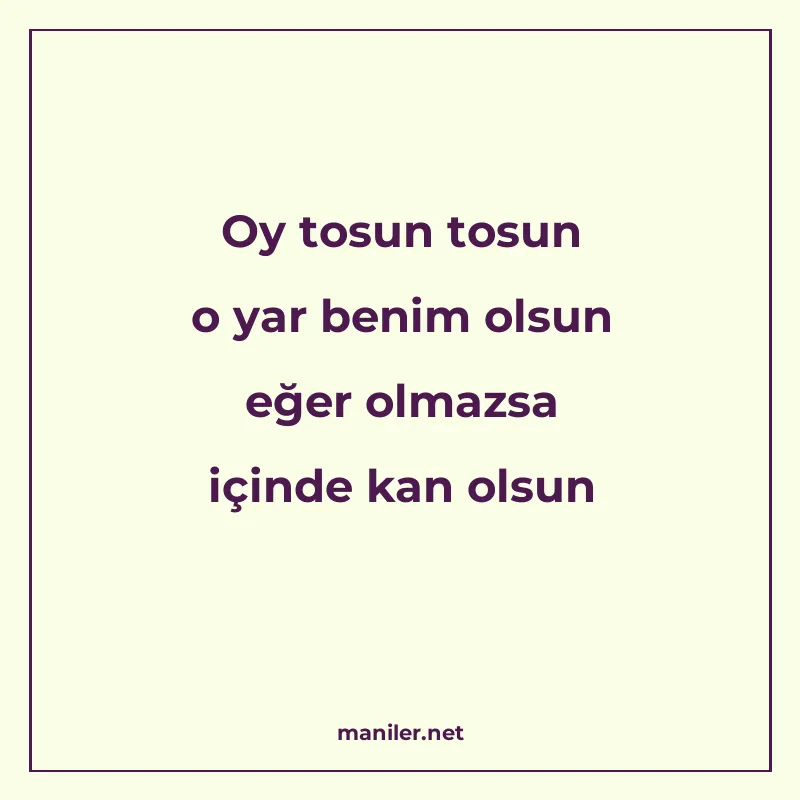 Oy tosun tosun o yar benim olsun eğer olmazsa içinde kan ols manisi görseli
