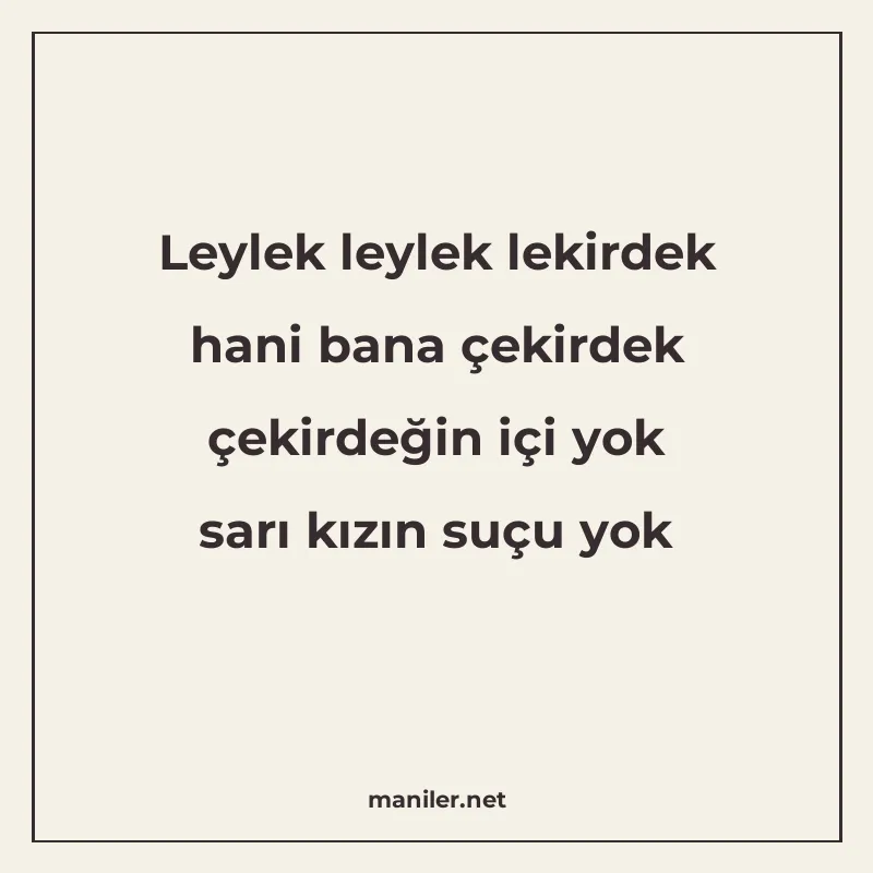 Leylek leylek lekirdek hani bana çekirdek çekirdeğin içi yok manisi görseli