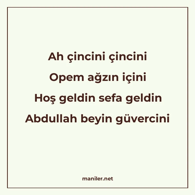Ah çincini çincini Opem ağzın içini Hoş geldin sefa geldin A manisi görseli