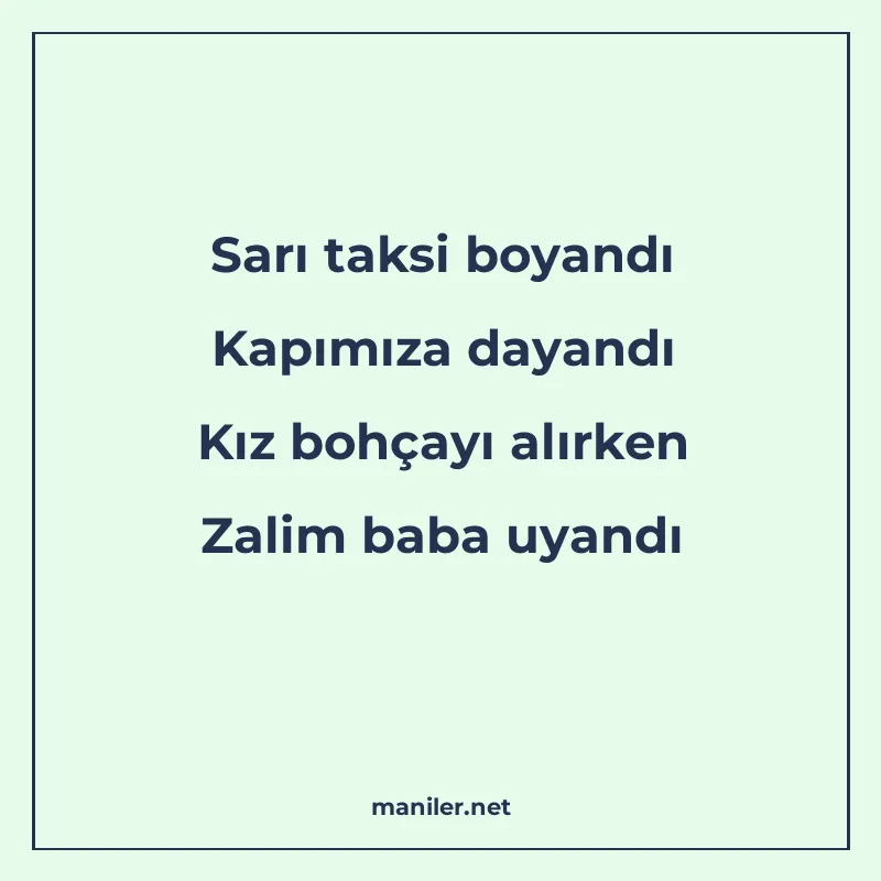 Sarı taksi boyandı Kapımıza dayandı Kız bohçayı alırken Zali manisi görseli