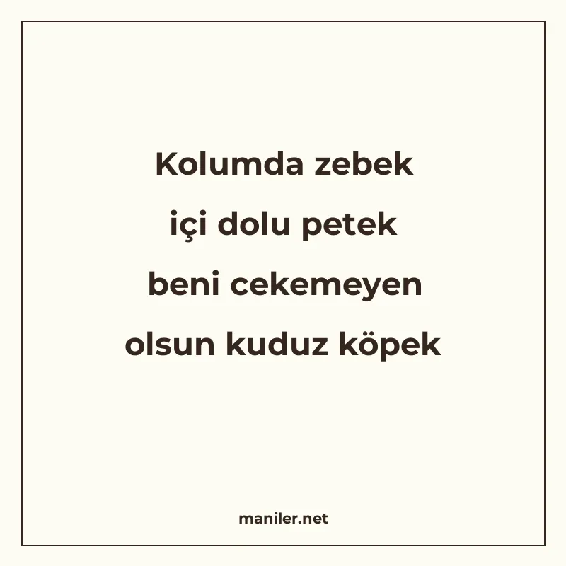 Kolumda zebek içi dolu petek beni cekemeyen olsun kuduz köpe manisi görseli