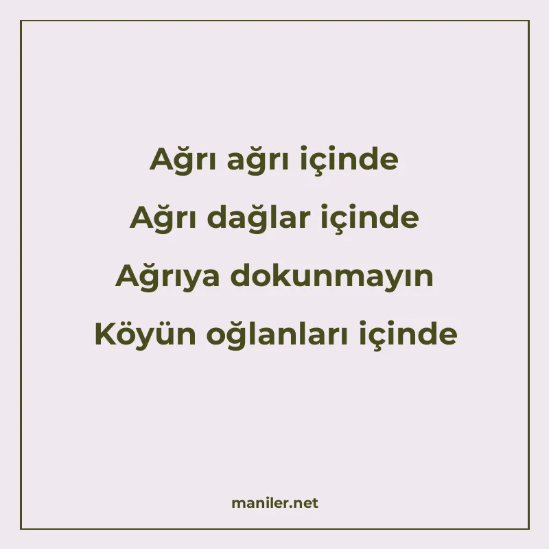 Ağrı ağrı içinde Ağrı dağlar içinde Ağrıya dokunmayın Köyün manisi görseli