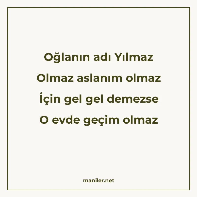 Oğlanın adı Yılmaz Olmaz aslanım olmaz İçin gel gel demezse manisi görseli