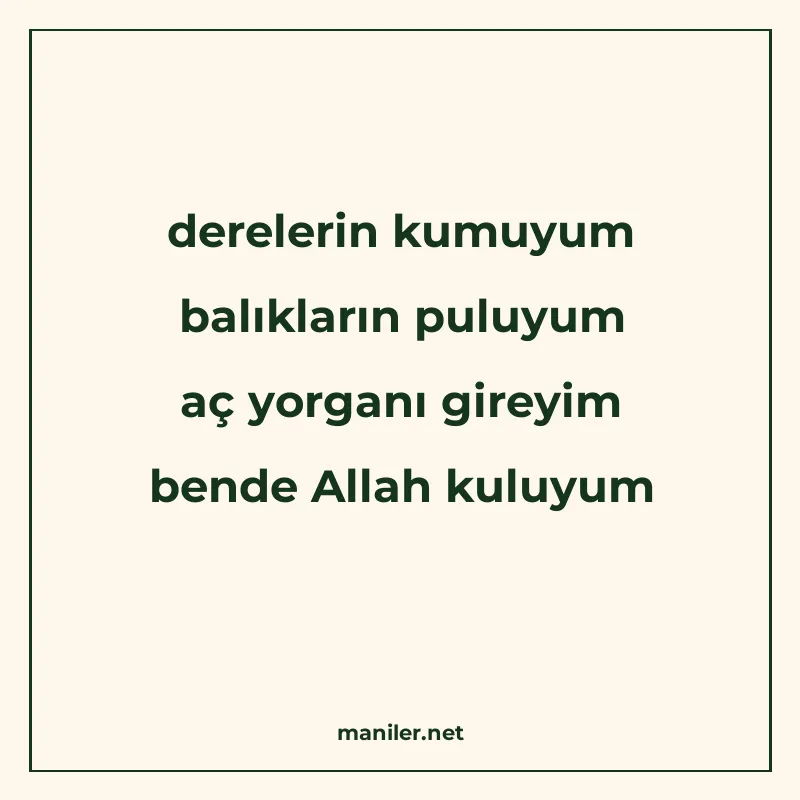 derelerin kumuyum balıkların puluyum aç yorganı gireyim bend manisi görseli