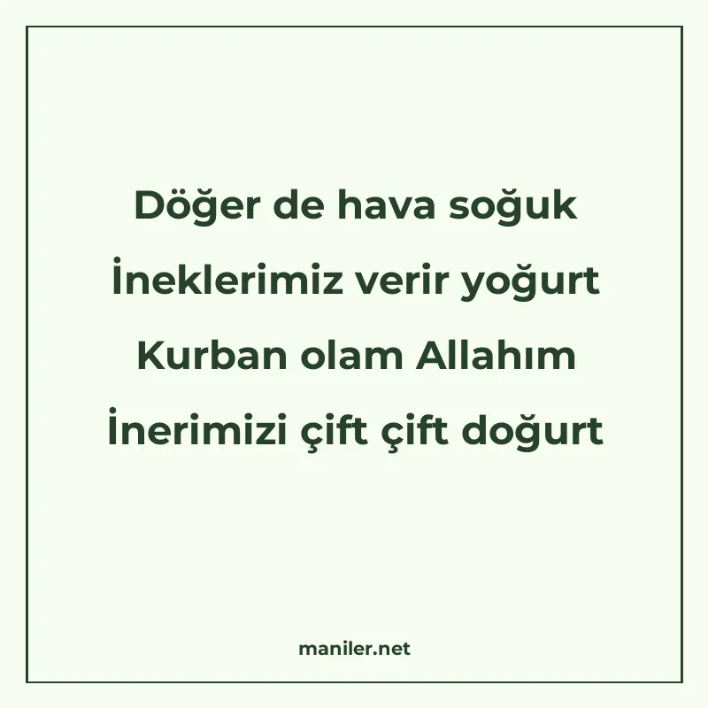 Döğer de hava soğuk İneklerimiz verir yoğurt Kurban olam All