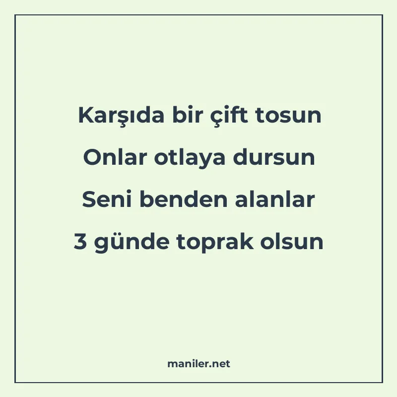 Karşıda bir çift tosun Onlar otlaya dursun Seni benden alanl manisi görseli